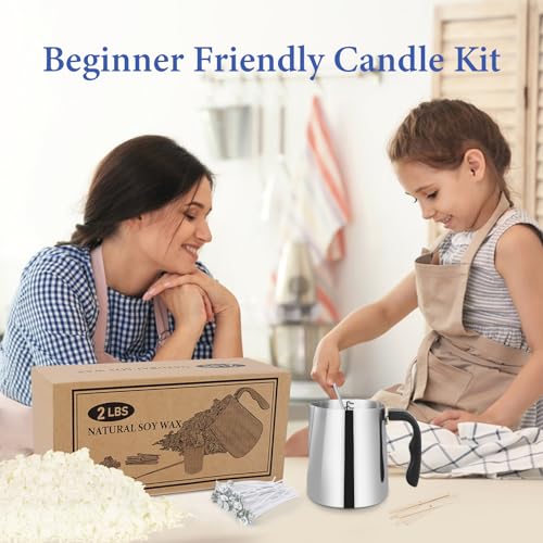SAEUYVB Candle Making Kit - Natural Soy Wax DIY Candle Making for Adults, Including 2lbs Soy Wax Flakes, Pouring Pot, Perfect Kit for Beginners - Image 5
