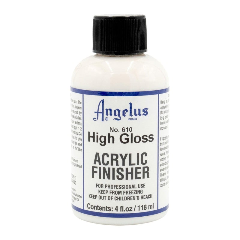 Angelus High Gloss Acrylic Leather Finisher – Flexible Clear Coat for Leather Shoes, Bags, Jackets & Accessories, High Shine Finish for Leather Craft & Restoration. No. 610-4 fl oz - Image 1