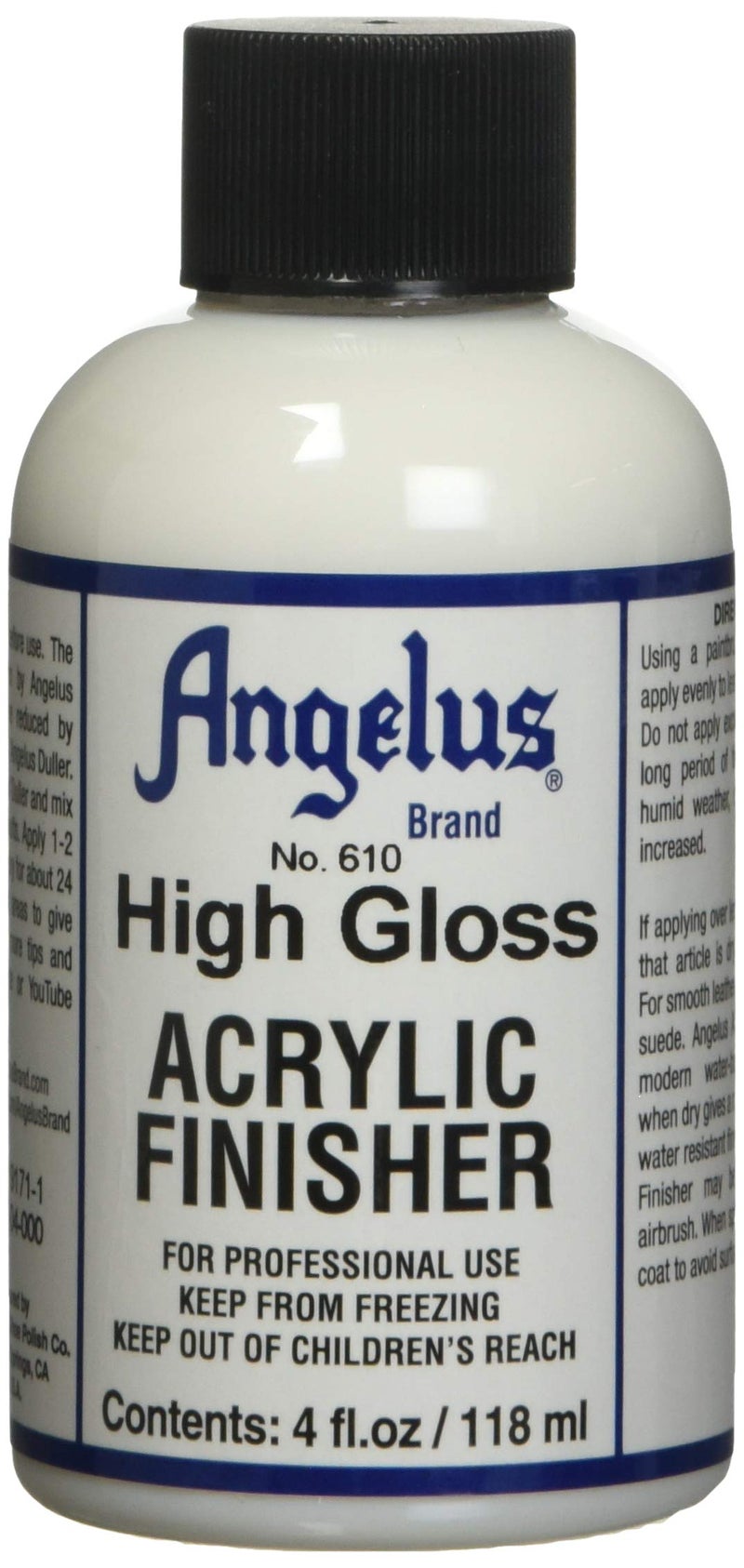 Angelus High Gloss Acrylic Leather Finisher – Flexible Clear Coat for Leather Shoes, Bags, Jackets & Accessories, High Shine Finish for Leather Craft & Restoration. No. 610-4 fl oz - Image 4
