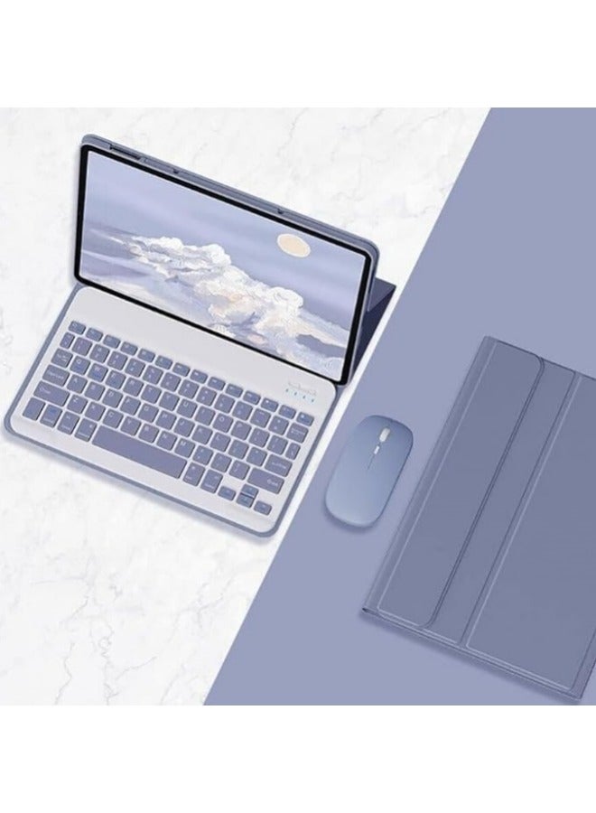 غطاء لوحة مفاتيح باللغة العربية والإنجليزية متوافق مع Honor Pad X9 11.5 inch 2023، لوحة مفاتيح لاسلكية قابلة للفصل بتصميم نحيف وغطاء جلدي ذكي مع ماوس.  يتميز الغطاء بتصميم متوافق مع Honor Pad X9 11.5 - Image 1