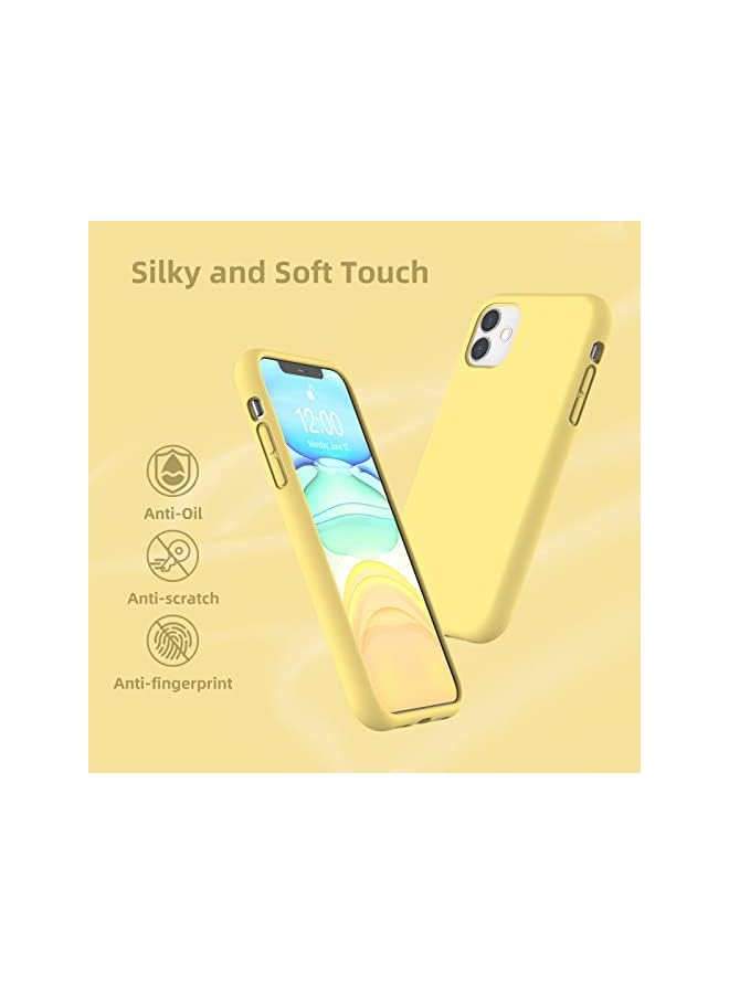 PROMASS CHOICE Liquid Silicone Case for iPhone 11 Slim Soft Gel Rubber Anti-Scratch Protective Phone Case Cover for iPhone 11 (Yellow) - Image 3