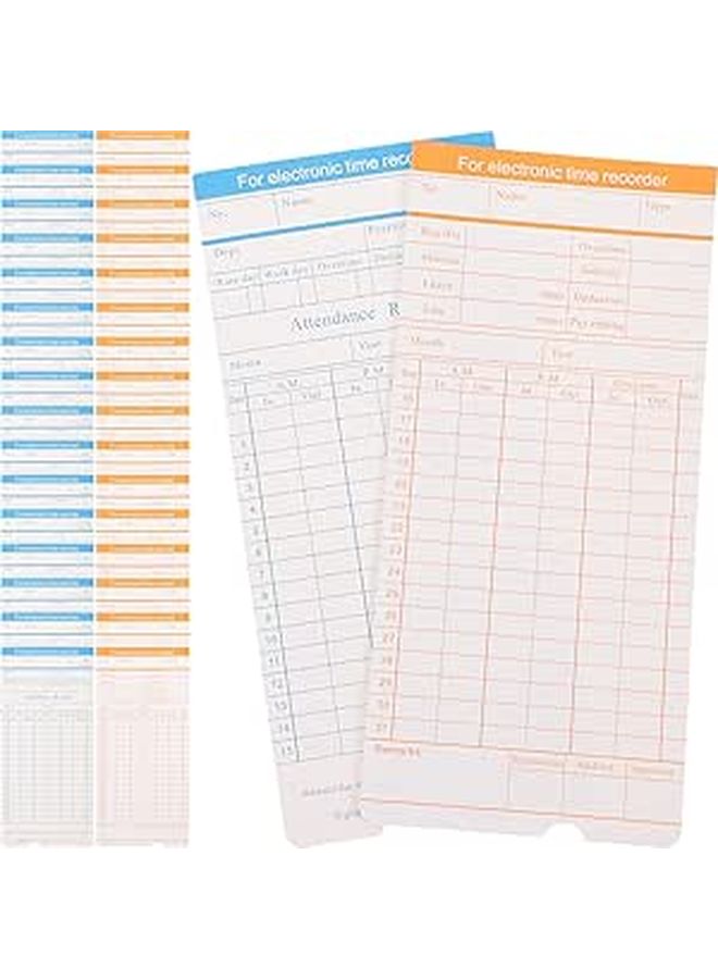 100 Sheets English Edition Time Cards Weekly Attendance Recording for Office - Image 1