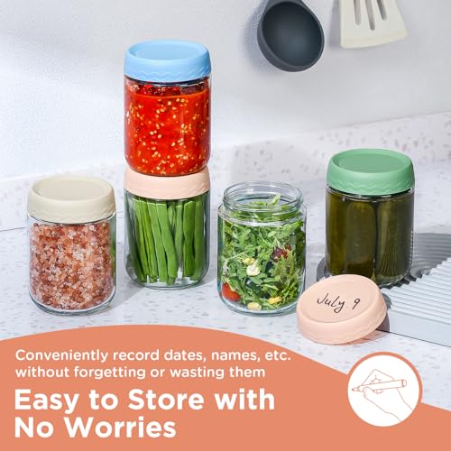 DRKIO 16 Oz Overnight Oats Containers with Lids - 6 Pack Glass Storage Jars with Airtight Lids Wide Mouth Mason Food Jars Great for Meal Prep Salad Chia Pudding Snacks Yogurt Sugar Spice Cereal - Image 5