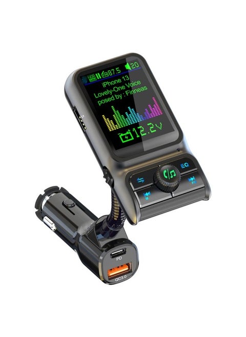 BC85 Colorful Screen Car Bluetooth 5.0 FM Transmitter MP3 Player