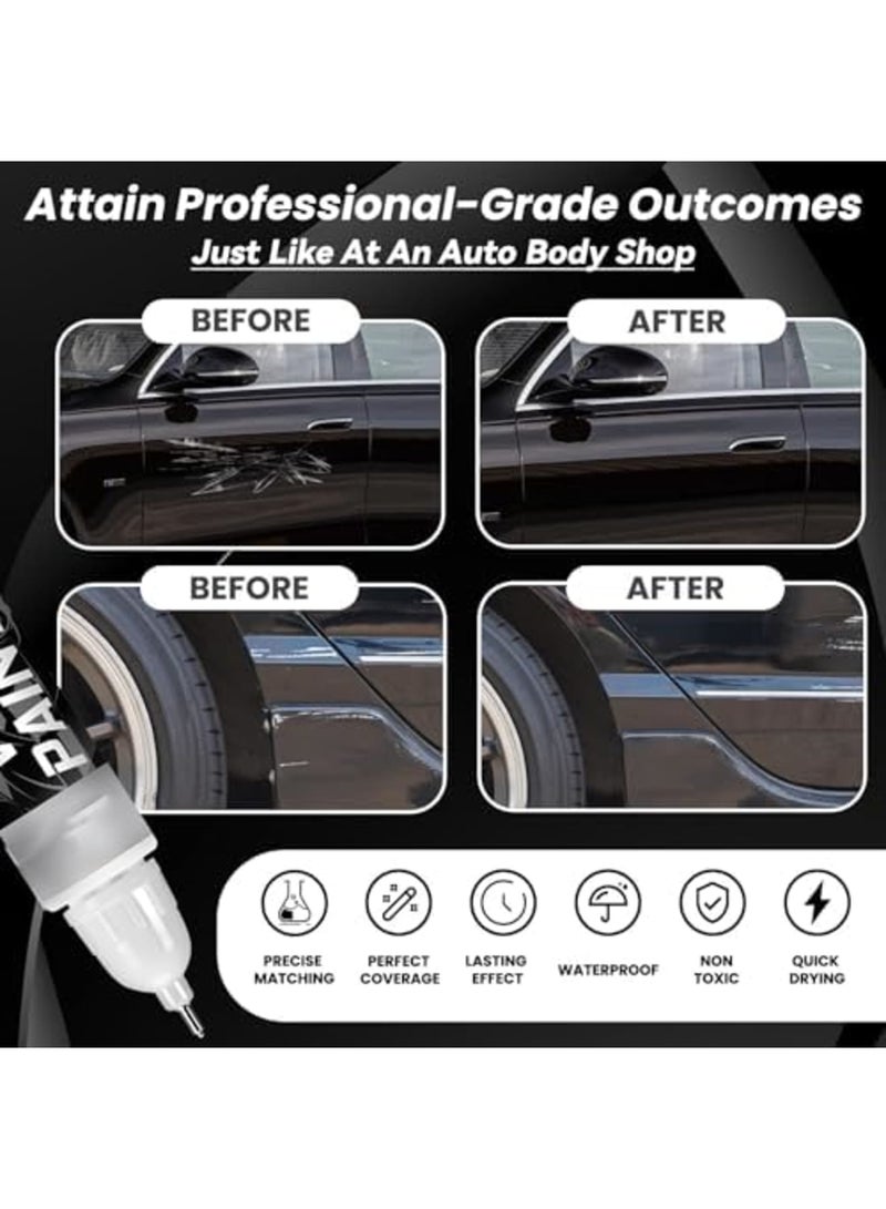 Car Touch Up Paint Pen - Exact Color Match Scratch Repair Kit for Cars, Motorcycles  More - Quick Drying, UV Resistant  Waterproof - Easy to Use 2-in-1 Brush  Nib Design (White，12ml) - Image 5