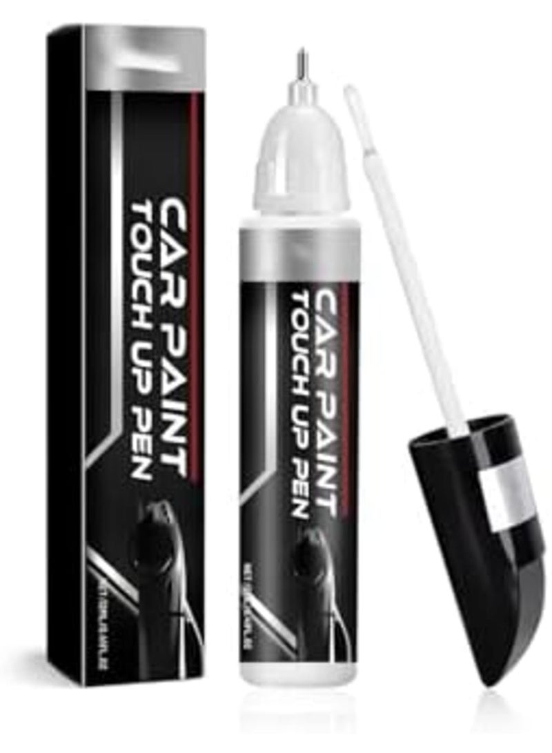 Car Touch Up Paint Pen - Exact Color Match Scratch Repair Kit for Cars, Motorcycles  More - Quick Drying, UV Resistant  Waterproof - Easy to Use 2-in-1 Brush  Nib Design (White，12ml) - Image 1