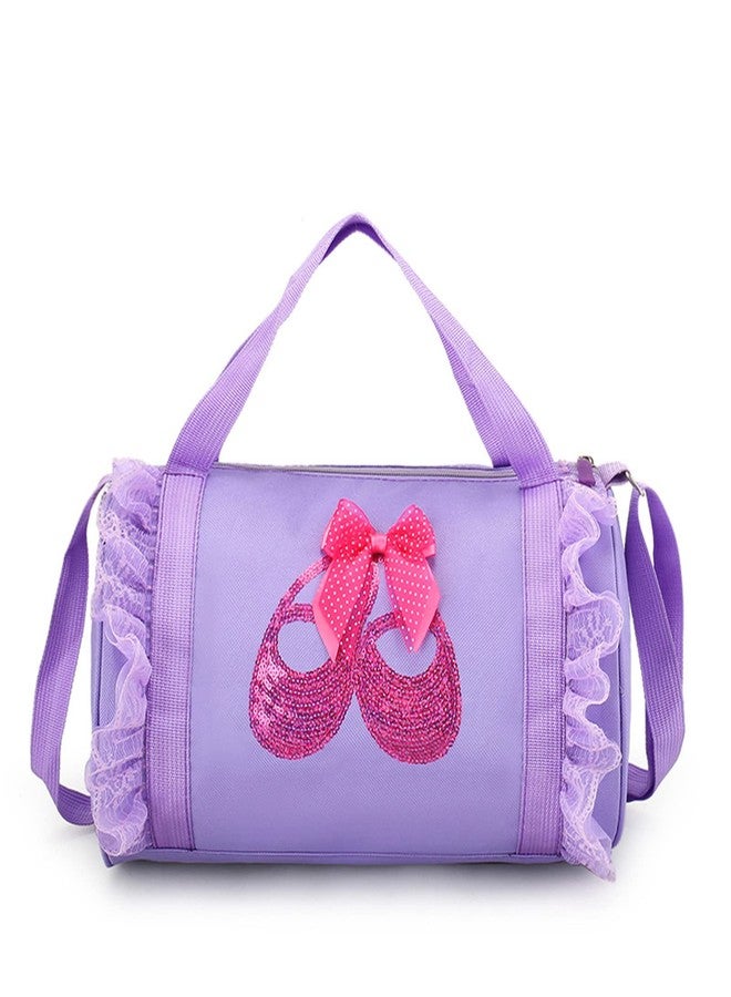 SEHXIM Cute Ballet Dance Backpack Tutu Dress Dance Bag Dance Bag for Girls Waterproof Small Duffle Bag for Kids Ballet Bags for Girl (Purple) - Image 1