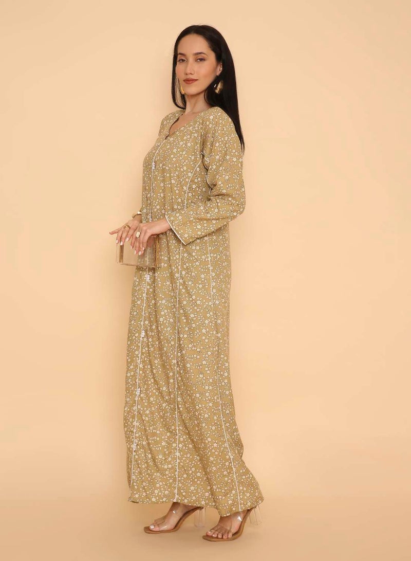 HANA & SARA Womens trendy printed long arabic jalabiya dress - Image 5