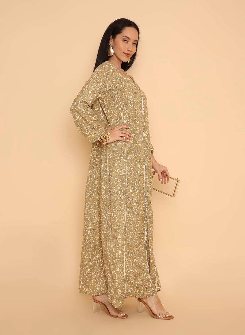 HANA & SARA Womens trendy printed long arabic jalabiya dress - Image 4