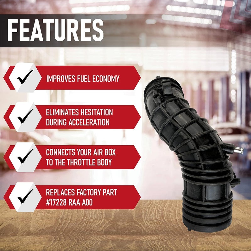 AA Ignition Air Intake Hose By - Air Box Filter Tube - Compatible with Honda Accord 2.4L 2003-2007 Vehicles - Replaces Part Numbers 696-739, 17228-RAA-A00 - Image 2