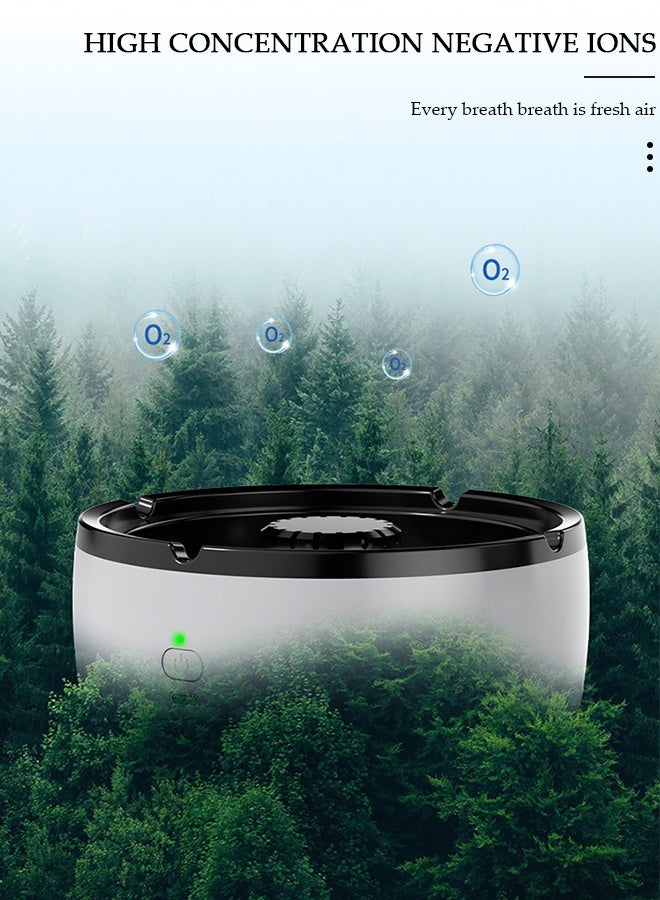 DUNISO Self Extinguishing Ashtray with Lid, 2 in 1 Multifunctional  Air Purifier with Filter Ashtray, Car Ashtray, Detachable Easy Clean Car Ashtray for Home, Car, Office - Image 2