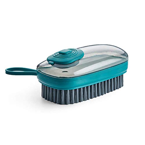 pepplo® Scrub Brush, Quality Easy to grip Soft Laundry Clothes Shoes Pot Washing Scrubbing Brush, Automatic Liquid Addition (1PCS, Dark Green) - Image 1