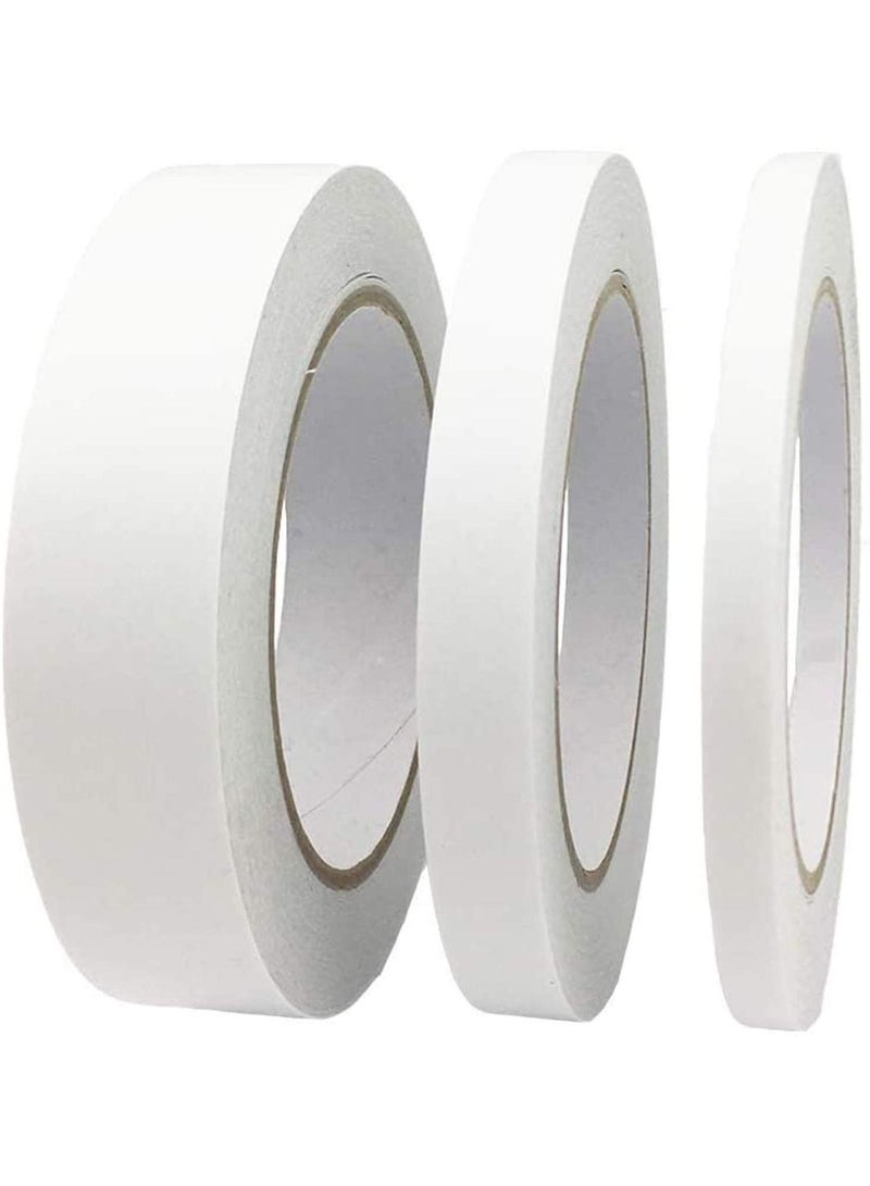 KASTWAVE 3 Rolls White Double Sided Tape Adhesive Sticky for Scrapbook DIY Craft Projects Card Making Office School Stationery Supplies - Image 1