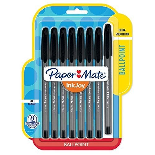 Paper Mate InkJoy 100ST Ballpoint Stick Pens, Medium Point, Black Ink, Pack of 8 - Image 3