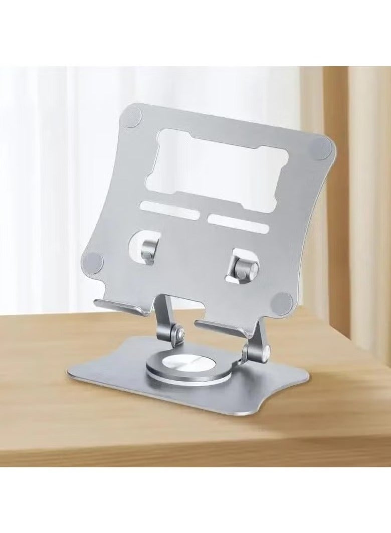 djustable Laptop and Tablet Stand – Ergonomic Aluminum Computer Riser with 360° Rotating Base – Portable, Foldable Design for Desk Use  - Image 1