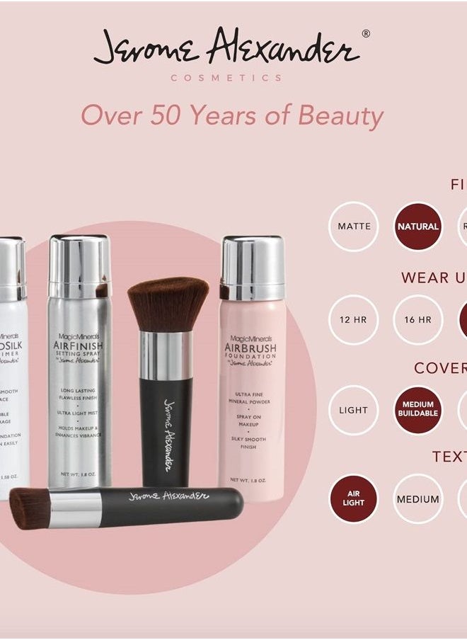 Jerome Alexander - MagicMinerals Deluxe AirBrush Foundation by Jerome Alexander – 5pc Spray Makeup Set with Anti-aging Ingredients for Smooth Radiant Skin (Bright Medium) - Image 1
