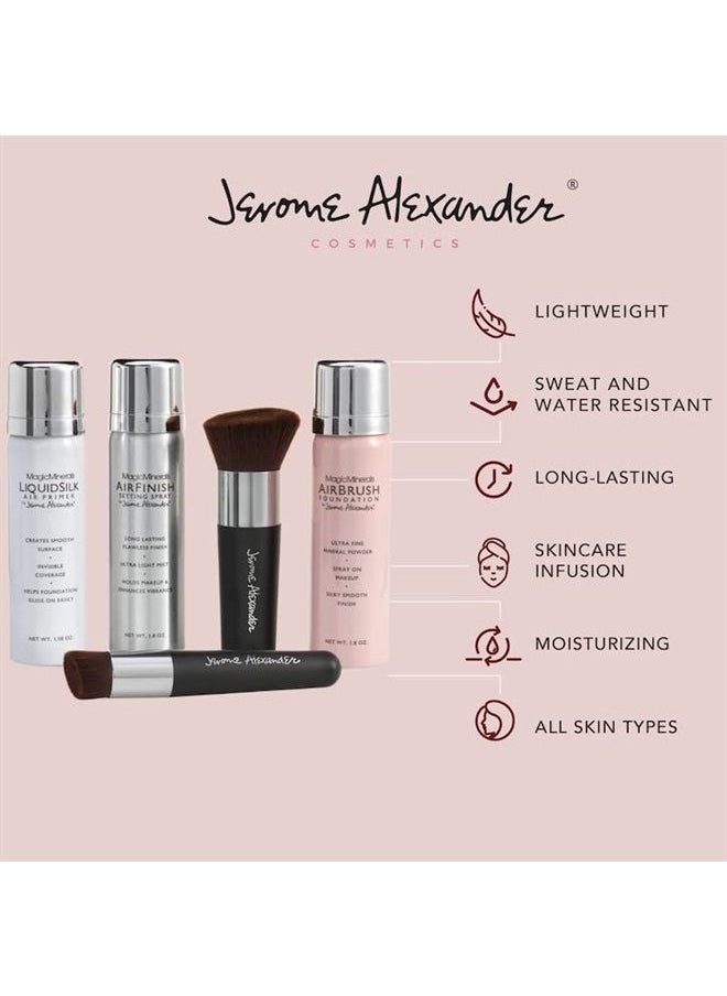 Jerome Alexander - MagicMinerals Deluxe AirBrush Foundation by Jerome Alexander – 5pc Spray Makeup Set with Anti-aging Ingredients for Smooth Radiant Skin (Bright Medium) - Image 1