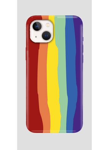 HappyCase iPhone 14 Case Rainbow Liquid Launch Textured Silicone Phone Case Red 
