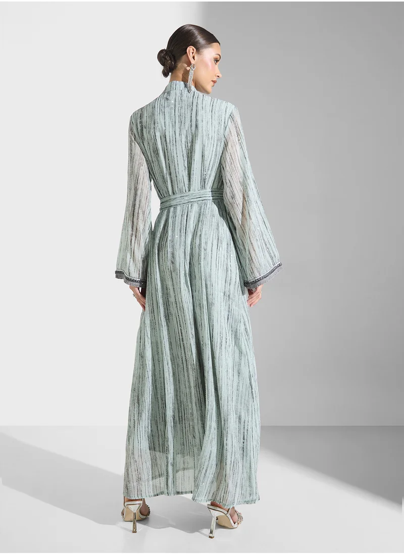 خزانة Abaya With Shimmer Hem