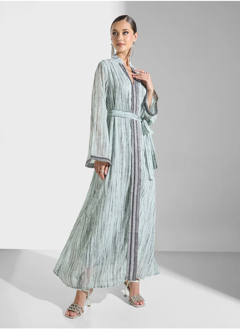 خزانة Abaya With Shimmer Hem