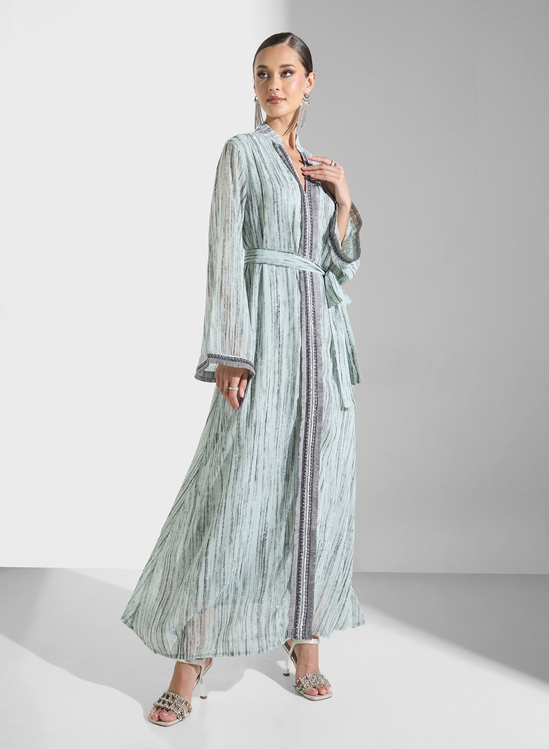 Khizana Abaya With Shimmer Hem  - Image 1