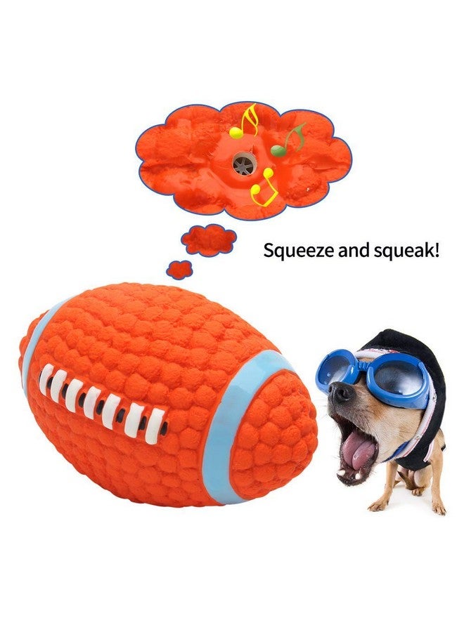 لعبة كرة الرجبي المصنوعة من اللاتكس للكلاب والتي تصدر صوت صرير لجميع أنواع الكلاب والقطط والجراء (متوسطة الحجم). - Image 3
