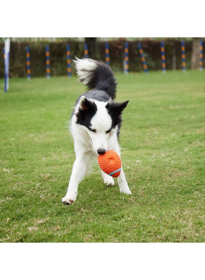 لعبة كرة الرجبي المصنوعة من اللاتكس للكلاب والتي تصدر صوت صرير لجميع أنواع الكلاب والقطط والجراء (متوسطة الحجم). - Image 5
