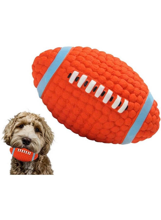 لعبة كرة الرجبي المصنوعة من اللاتكس للكلاب والتي تصدر صوت صرير لجميع أنواع الكلاب والقطط والجراء (متوسطة الحجم). - Image 1