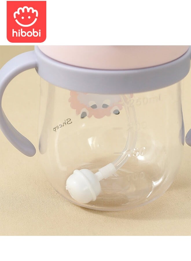 300ml summer children's cute cartoon plastic straw anti drop portable kettle, suitable for boys, girls and elementary school students.
