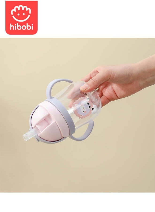 300ml summer children's cute cartoon plastic straw anti drop portable kettle, suitable for boys, girls and elementary school students.