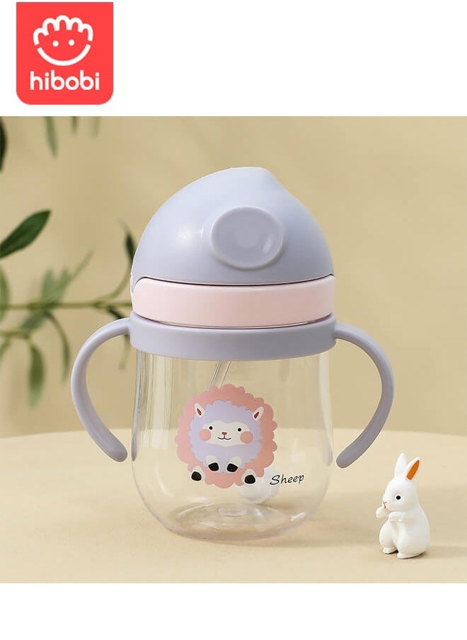 300ml summer children's cute cartoon plastic straw anti drop portable kettle, suitable for boys, girls and elementary school students.