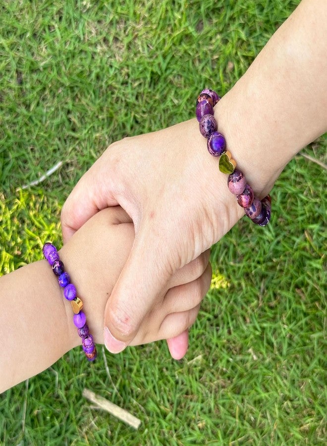 HTH Back to School Bracelets for Mother Daughter Matching Heart Mommy and Me Wish Strings Bracelet Set First Day of School Gifts, Adjustable, Stone, no gemstone - Image 2