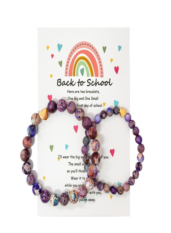 HTH Back to School Bracelets for Mother Daughter Matching Heart Mommy and Me Wish Strings Bracelet Set First Day of School Gifts, Adjustable, Stone, no gemstone - Image 1