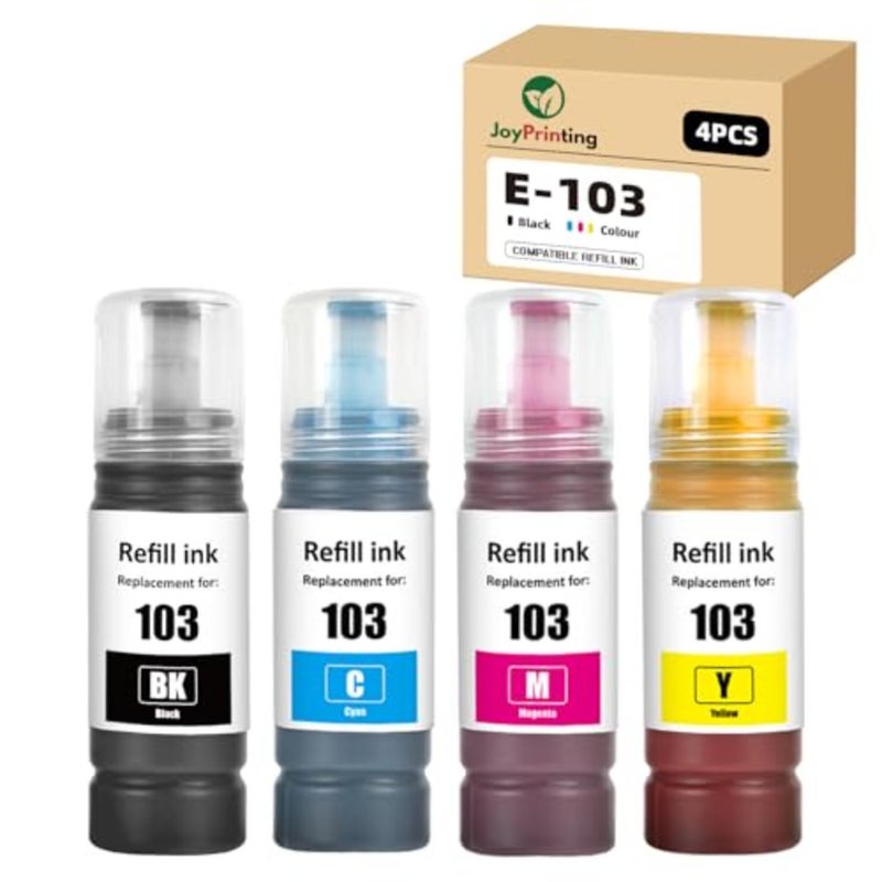 103 زجاجات حبر متوافقة مع Epson EcoTank L1110 L1210 L1230 L1250 L1270 L3100 L3101 L3110 L3111 L3150 L3151 L3156 L3160 L3210 L3211 L3230 L3231 L3250 L3251 L3252 - Image 1