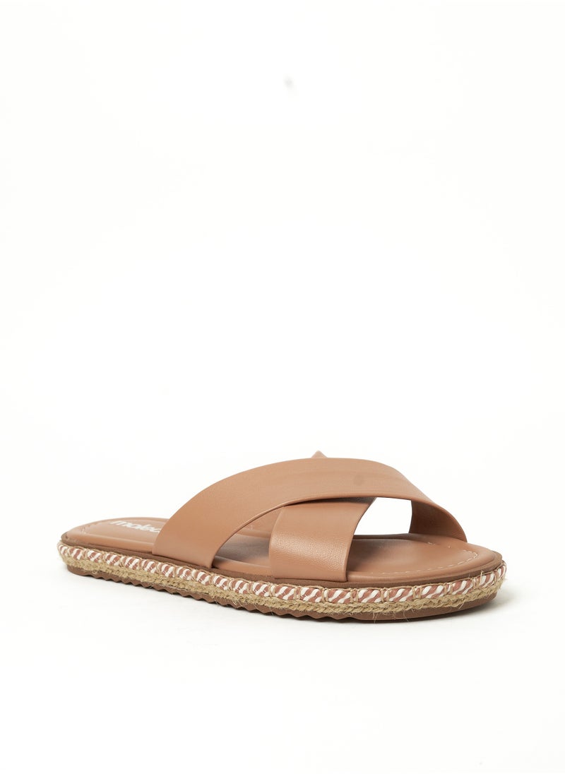 MOLECA - Reina Cross Strap Flat Sandals - Image 1