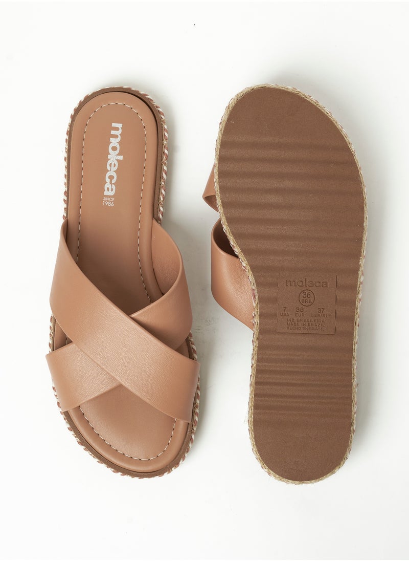 MOLECA - Reina Cross Strap Flat Sandals - Image 1