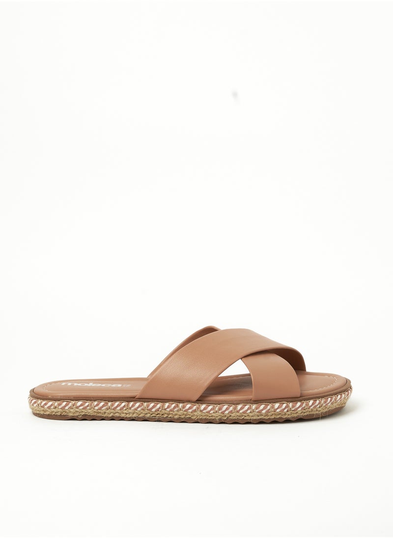 MOLECA - Reina Cross Strap Flat Sandals - Image 1