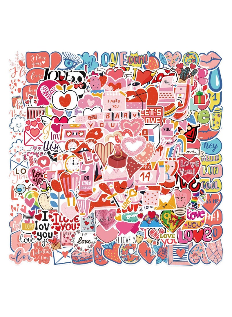 قوس قزح أورينبو 200 عبوة ملصقات حب رومانسية لزجاجات الماء، الكمبيوتر المحمول، الهاتف، الكمبيوتر، الجيتار، ألواح التزلج، الهيدروفلاكس، ملصقات فينيل مقاومة للماء، ملصقات جمالية وعصرية للأطفال، المراهقين، الفتيات والبالغين - Image 1