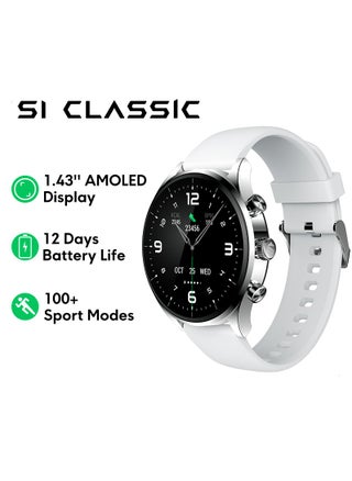 Refined and Gleaming Texture Smartwatch With 1.43 Display, 12 Days Battery Life, Gaming Health Monitoring, Sports & Fitness Modes & Water Resistant  S1 Classic  - Silver - pzsku/Z2BF772017475B75E7CE4Z/45/1746222100/35572e16-45cd-4a4e-928b-2a84ce6d7853