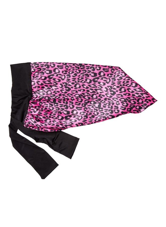 Red by Kiss Kids Satin Braid Bonnet Comfy Wide Band For Long Hair Long Braids (Pink Leopard) - Image 4