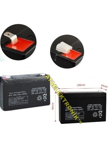 Ata Electronic Campaign - 2 Pieces - 6V 7AH 20HR 6 Volt 7 Ampere Toy Vehicles Dry Type Maintenance Free Battery Battery 150 x 34 x 94 mm - New Dated Fresh Battery - pzsku/Z2BF77DDFC452D0E248B7Z/45/_/1728631066/d2ec36c4-34b4-47e1-9890-616d80de24f4