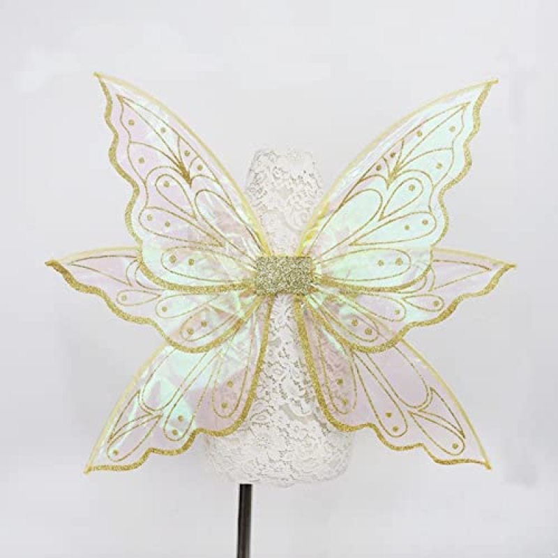Girls Fairy Angel or Butterfly Wings Princess Costume Wings Set for Kids Dress up Halloween Birthday Party - Image 3