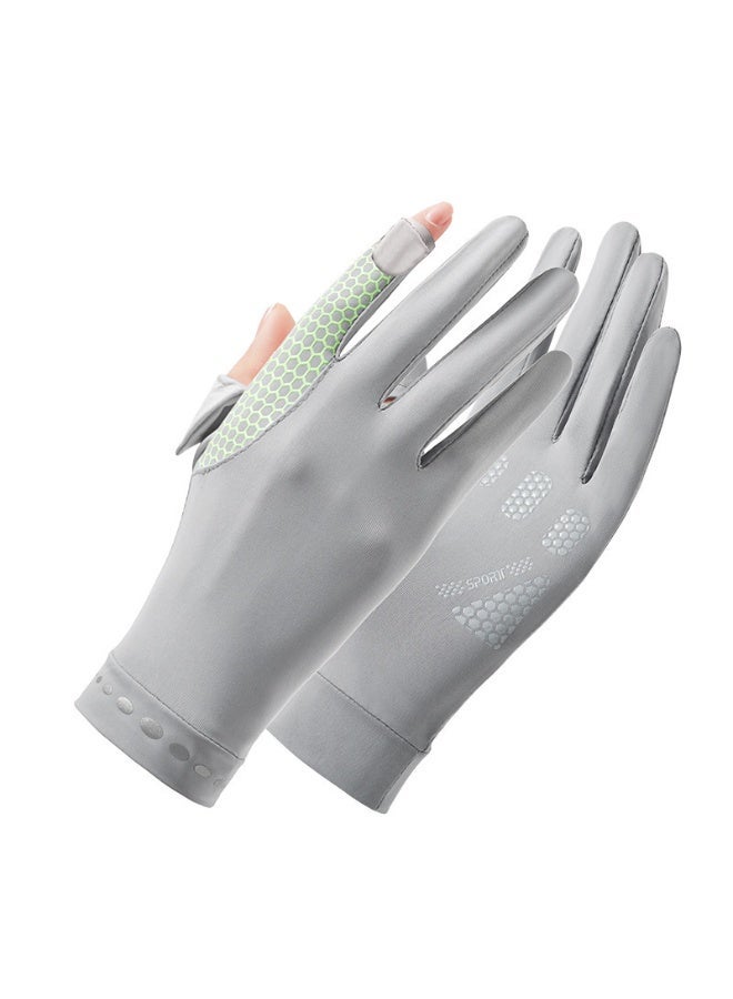 Anfan Women's Sun Protective Gloves- UPF 50+ UV Sun Protection,Women's Gloves Quick Dry Anti Slip Driving Gloves,Touch Screen Gloves for Cycling Riding Outdoor Sports（Light gray） - Image 1