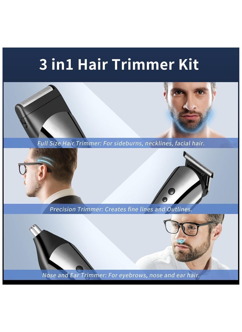 SYOSI - Men's Beard Trimmer Multifunctional Men's Trimmer with Hair Clipper Shaver Nose Hair Trimmer 3-in-1 Cordless Hair Clipper with 4 Limit Combs All-in-One Body Groomer Kit for Men - Image 1