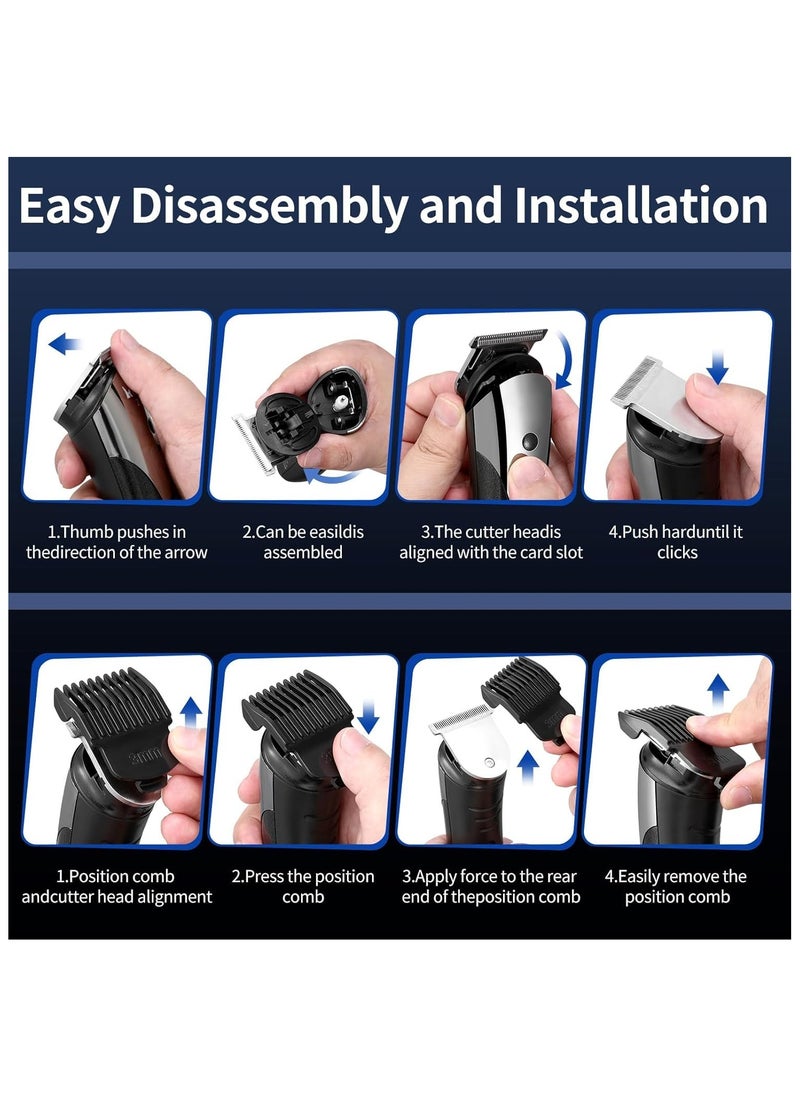 SYOSI - Men's Beard Trimmer Multifunctional Men's Trimmer with Hair Clipper Shaver Nose Hair Trimmer 3-in-1 Cordless Hair Clipper with 4 Limit Combs All-in-One Body Groomer Kit for Men - Image 1