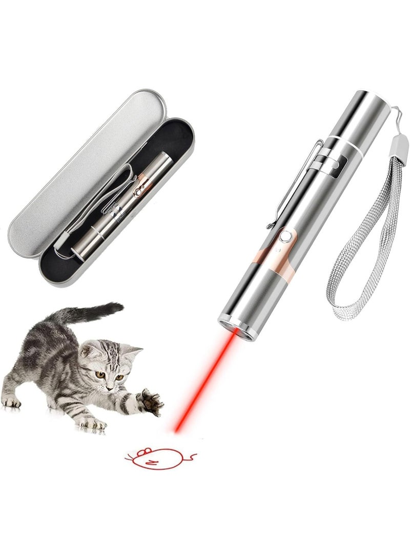 يونسي ألعاب مؤشر الليزر للقطط: مع أضواء قابلة لإعادة الشحن بلونين و5 أنماط، ألعاب تفاعلية للحيوانات الأليفة للقطط والكلاب - Image 1