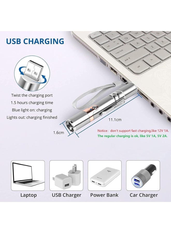 يونسي ألعاب مؤشر الليزر للقطط: مع أضواء قابلة لإعادة الشحن بلونين و5 أنماط، ألعاب تفاعلية للحيوانات الأليفة للقطط والكلاب - Image 5