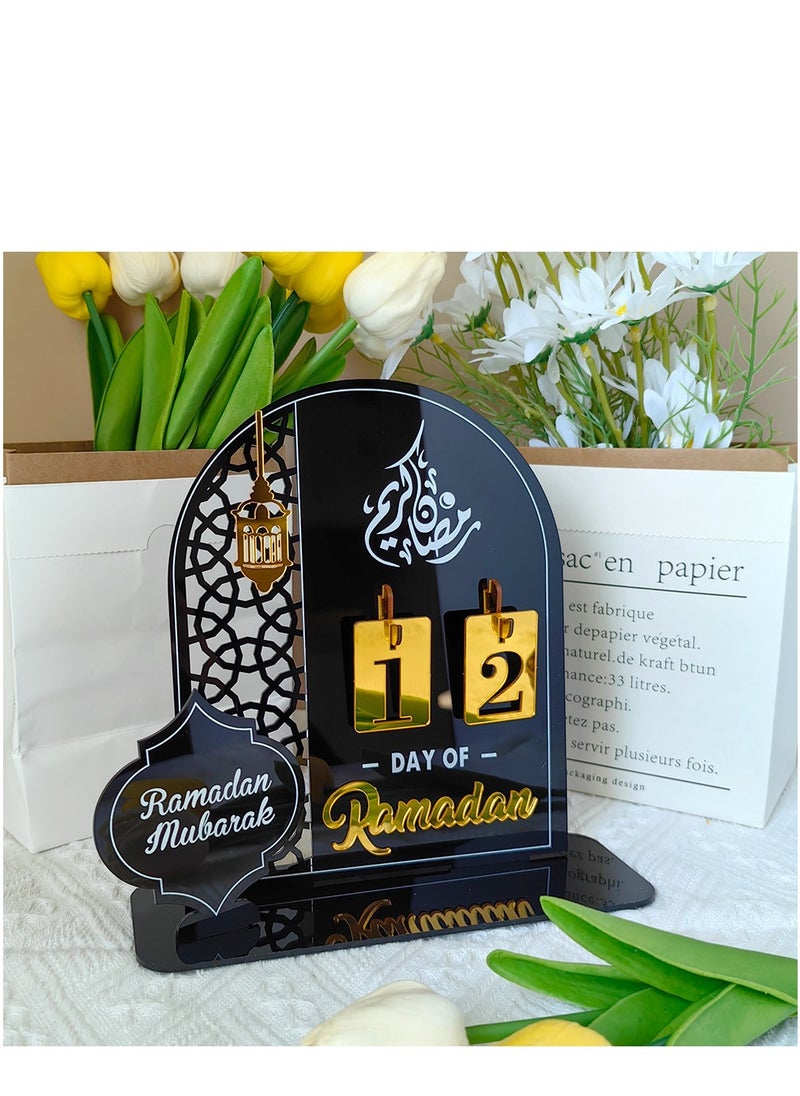 Y&D ديكورات طاولة تقويم رمضان، العد التنازلي لرمضان، هدايا أكريليك، ديكورات رمضان كريم لديكور المنزل والحفلات  - Image 2