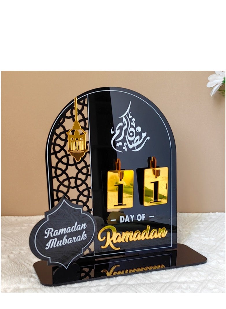 Y&D ديكورات طاولة تقويم رمضان، العد التنازلي لرمضان، هدايا أكريليك، ديكورات رمضان كريم لديكور المنزل والحفلات  - Image 1