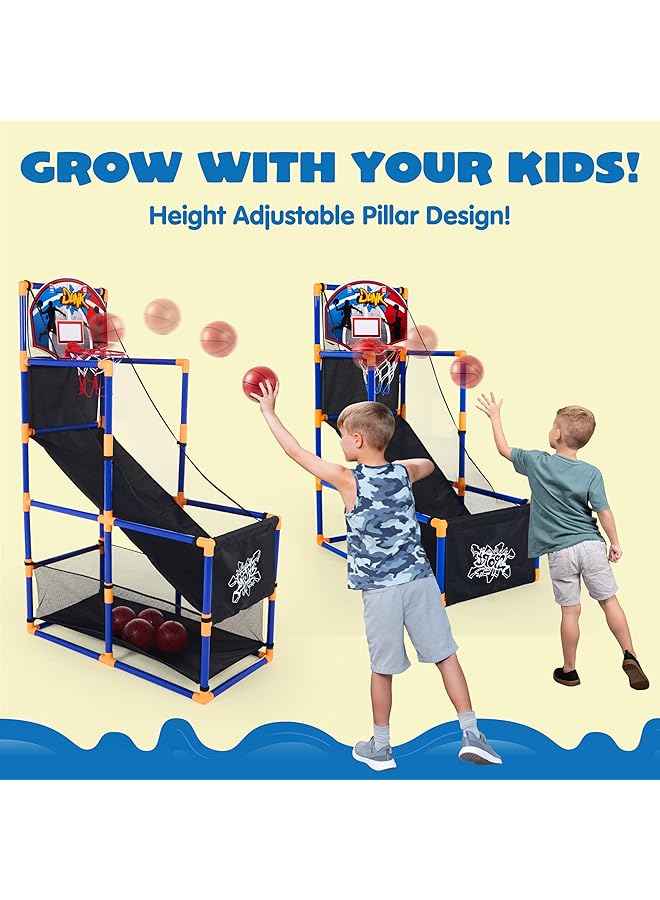 JOYIN Arcade Basketball Game Set With 4 Balls And Hoop For Kids 3 To 12 Years Old Indoor Outdoor Sport Play Easy Set Up Air Pump Included Ideal For Competition - Image 3